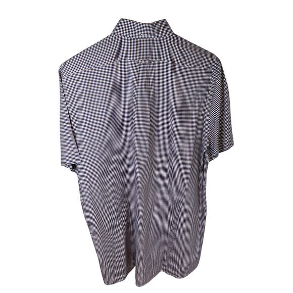 Facconable Classique Houndstooth Plaid Short Sleeve Button Down Shirt Men's M - Picture 9 of 11